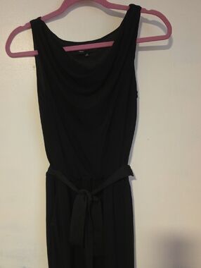 Jones New York Black Sleeveless Maxi Dress with Waist Tie